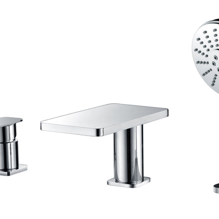 ALFI brand AB2879-PC Polished Chrome Deck Mounted Tub Filler with Hand Held Showerhead Alfi Brand