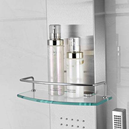 ANZZI Coastal 44 in. Full Body Shower Panel with Heavy Rain Shower and Spray Wand in Brushed Steel SP-AZ075 Anzzi