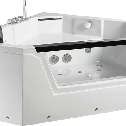 EAGO AM156ETL 5 ft Clear Corner Acrylic Whirlpool Bathtub for Two