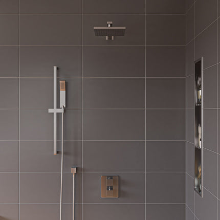 ALFI brand AB2830-BN Brushed Nickel 2 Way Thermostatic Square Shower Set Alfi Brand