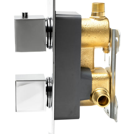 ALFI brand AB2601-PC Polished Chrome Square Knob 1 Way Thermostatic Shower Mixer Alfi Brand