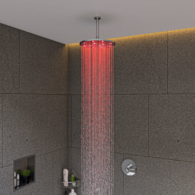 ALFI brand LED12R-PC Polished Chrome 12" Round Multi Color LED Rain Shower Head Alfi Brand