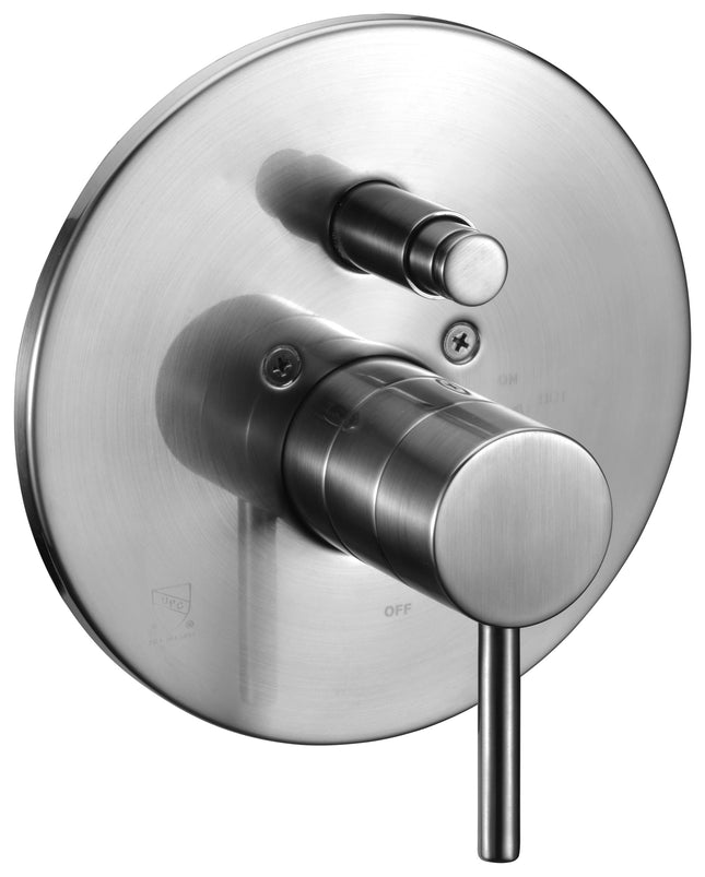 ALFI brand AB1701-BN Brushed Nickel Pressure Balanced Round Shower Mixer with Diverter Alfi Brand