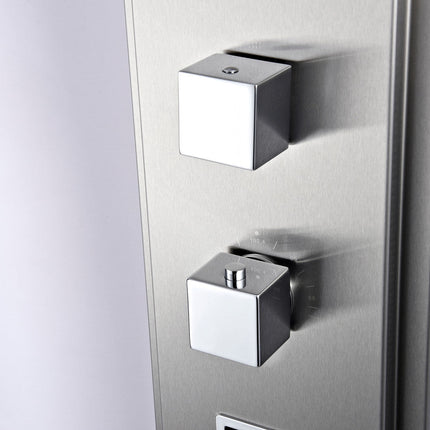 ANZZI Visor 60 in. Full Body Shower Panel with Heavy Rain Shower and Spray Wand in Brushed Steel SP-AZ035 Anzzi