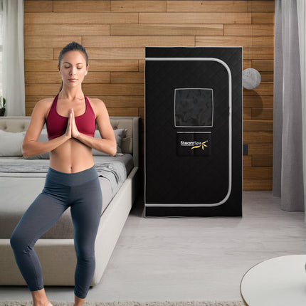 SteamSpa Portable 1-Person Home Steam Sauna with Digital Control, Black SteamSpa