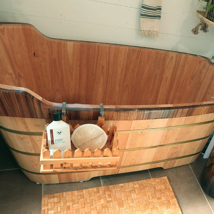 ALFI brand AB1148 59" Free Standing Wooden Bathtub with Chrome Tub Filler ALFI brand