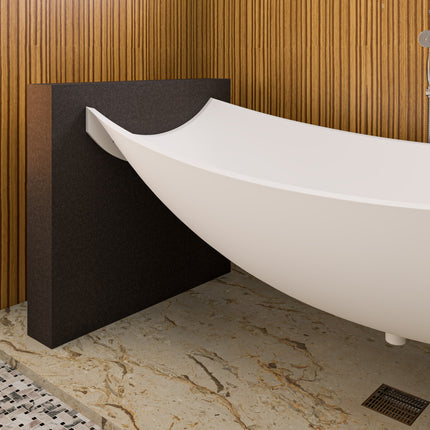 ALFI Brand HammockTub2-WM White Matte 71" Solid Surface Resin Suspended Wall Mounted Hammock Bathtub Alfi Brand