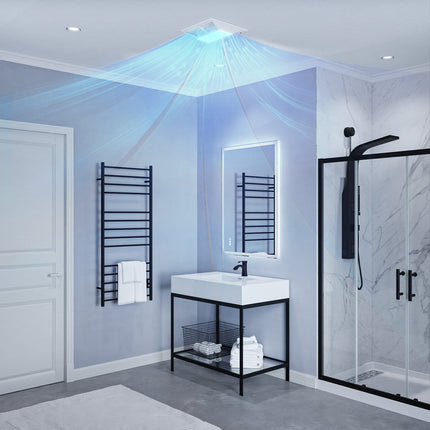 Fields Series 150 CFM Ceiling Mount Bathroom Exhaust Fan with Brilliant LED Light, Motion Sensor, Humidity Sensor Anzzi