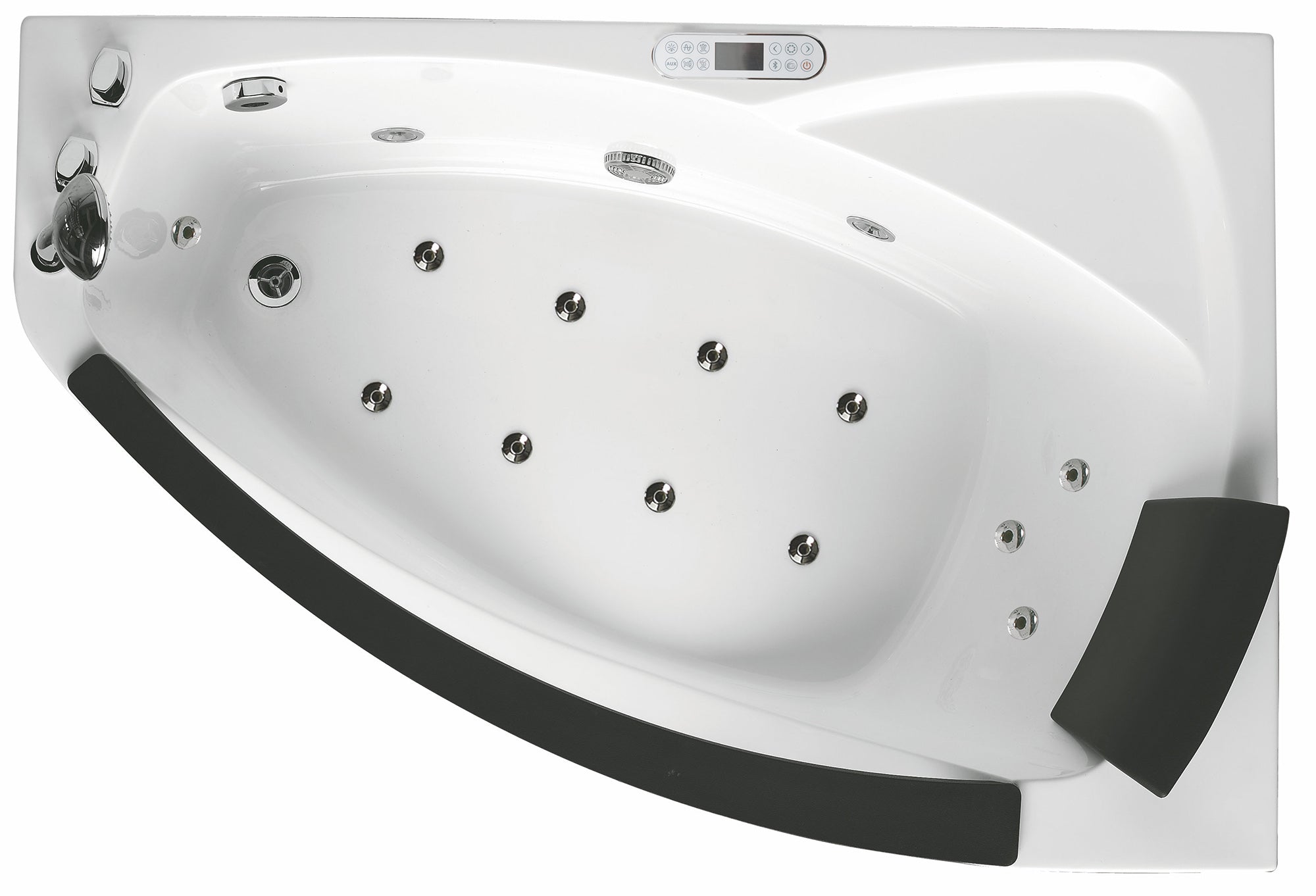 EAGO AM198ETL-L 5 ft Clear Rounded Left Corner Acrylic Whirlpool Bathtub