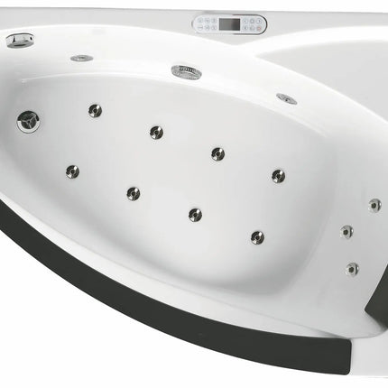 EAGO AM198ETL-L 5 ft Clear Rounded Left Corner Acrylic Whirlpool Bathtub