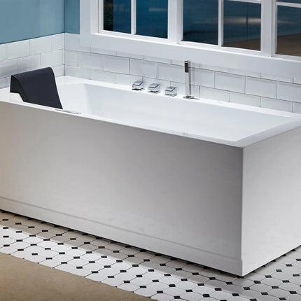 EAGO AM154ETL-R6 6 ft Acrylic White Rectangular Whirlpool Bathtub w Fixtures