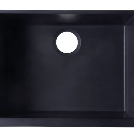 ALFI brand AB2420UM-BLA Black 24" Undermount Single Bowl Granite Composite Kitchen Sink Alfi Brand