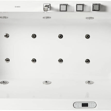 EAGO AM154ETL-L6 6 ft Acrylic White Rectangular Whirlpool Bathtub w Fixtures