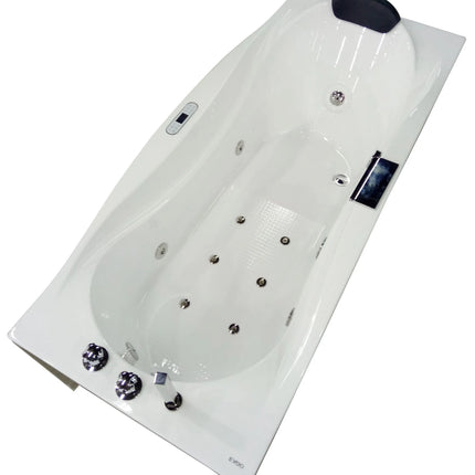 EAGO AM189ETL-R 6 ft Left Drain Acrylic White Whirlpool Bathtub w Fixtures