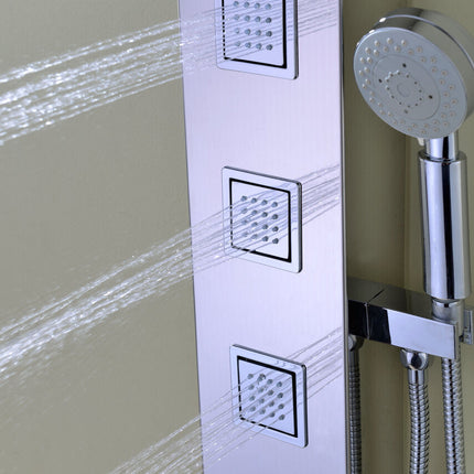 ANZZI Lann 53 in. 3-Jetted Full Body Shower Panel with Heavy Rain Showerhead and Spray Wand in Chrome SP-AZ015 Anzzi