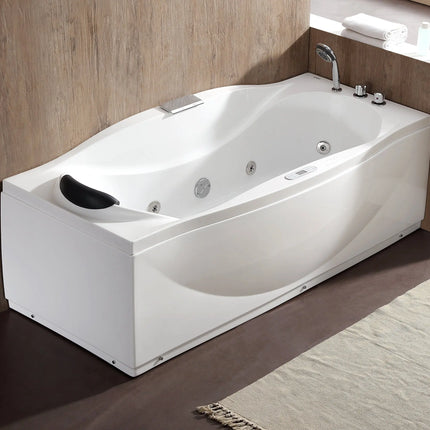 EAGO AM189ETL-R 6 ft Left Drain Acrylic White Whirlpool Bathtub w Fixtures