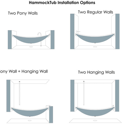 ALFI Brand HammockTub2-WM White Matte 71" Solid Surface Resin Suspended Wall Mounted Hammock Bathtub Alfi Brand