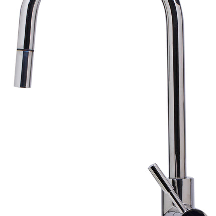 ALFI brand AB2028-PSS Single Hole Pull Down Stainless Steel Kitchen Faucet
