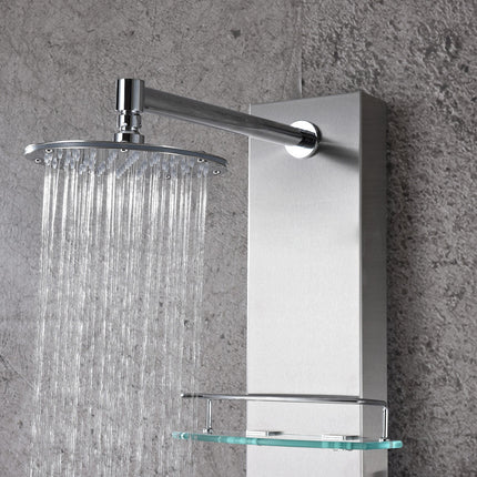 ANZZI Coastal 44 in. Full Body Shower Panel with Heavy Rain Shower and Spray Wand in Brushed Steel SP-AZ075 Anzzi