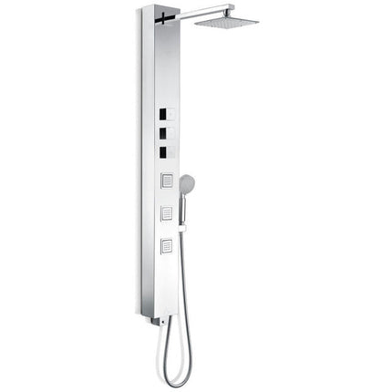 ANZZI Lann 53 in. 3-Jetted Full Body Shower Panel with Heavy Rain Showerhead and Spray Wand in Chrome SP-AZ015 Anzzi