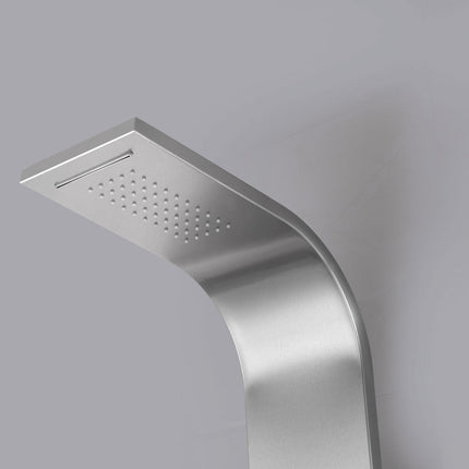 ANZZI Fontan 64 in. 6-Jetted Full Body Shower Panel with Heavy Rain Shower and Spray Wand in Brushed Steel SP-AZ026 Anzzi