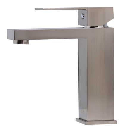 ALFI brand AB1229-BN Brushed Nickel Square Single Lever Bathroom Faucet ALFI brand