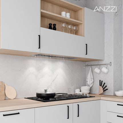 ANZZI 30-Inch 600 CFM 3-Speed Stainless Steel Convertible Residential Insert Range Hood with LED Lamp Anzzi