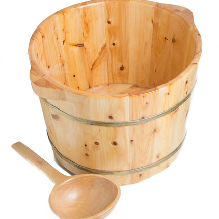 ALFI brand AB6604 Round Wooden Cedar Foot Soaking Tub Alfi Brand