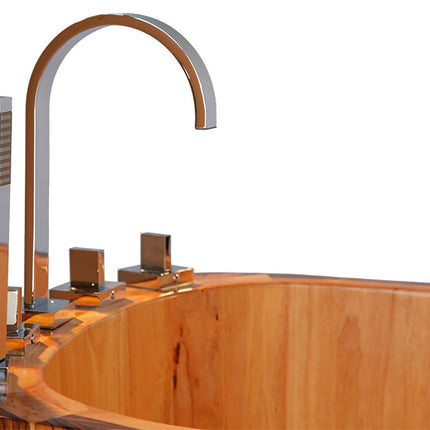 ALFI brand AB1148 59" Free Standing Wooden Bathtub with Chrome Tub Filler ALFI brand