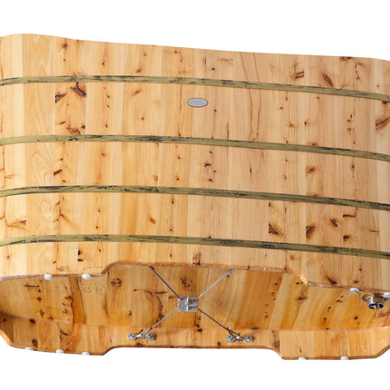 ALFI brand AB1103 59" Free Standing Cedar Wood Bathtub with Bench ALFI brand