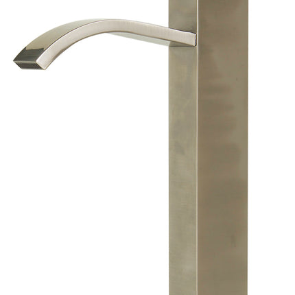 ALFI brand AB1158-BN Tall Brushed Nickel Tall Square Body Curved Spout Single Lever Bathroom Faucet ALFI brand