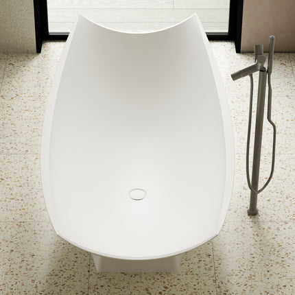 ALFI Brand AB9992 White Matte 71" Solid Surface Resin Free Standing Hammock Style Bathtub Alfi Brand