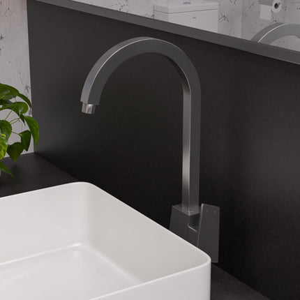 ALFI brand AB3470-BN Brushed Nickel Gooseneck Single Hole Bathroom Faucet Alfi Brand