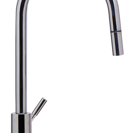 ALFI brand AB2028-PSS Single Hole Pull Down Stainless Steel Kitchen Faucet
