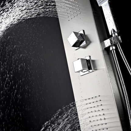 ANZZI Expanse 64 in. Full Body Shower Panel with Heavy Rain Shower and Spray Wand in Brushed Steel SP-AZ041 Anzzi