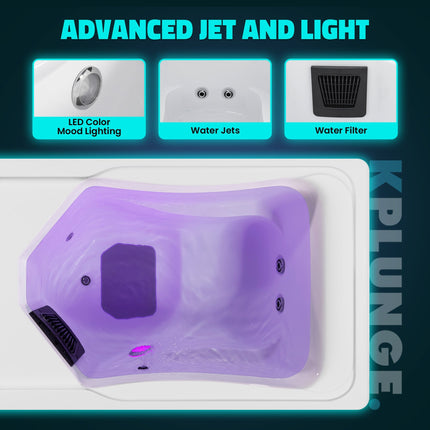 KPLUNGE All-in-One Cold Plunge and Hot Tub with Built-in Chiller, Lights, and WiFi in Blue KPLUNGE