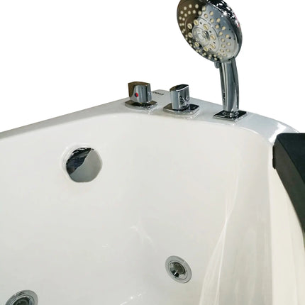 EAGO AM198ETL-R 5 ft Clear Rounded Right Corner Acrylic Whirlpool Bathtub