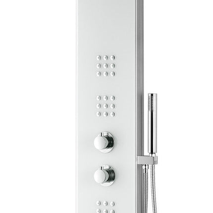 ANZZI Veld Series 64 in. Full Body Shower Panel System with Heavy Rain Shower and Spray Wand in White SP-AZ048 Anzzi