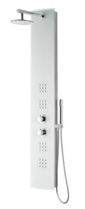 ANZZI Veld Series 64 in. Full Body Shower Panel System with Heavy Rain Shower and Spray Wand in White SP-AZ048 Anzzi