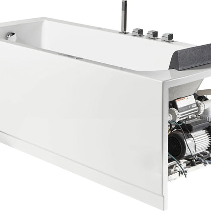 EAGO AM154ETL-L6 6 ft Acrylic White Rectangular Whirlpool Bathtub w Fixtures