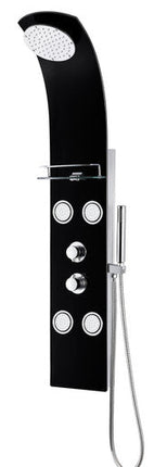 ANZZI Llano Series 56 in. Full Body Shower Panel System with Heavy Rain Shower and Spray Wand in Black SP-AZ047 Anzzi