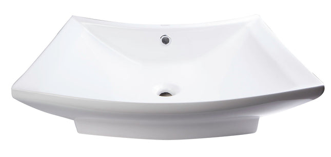 EAGO BA142 28" Rectangular Porcelain Bathroom Vessel Sink with Single Hole EAGO