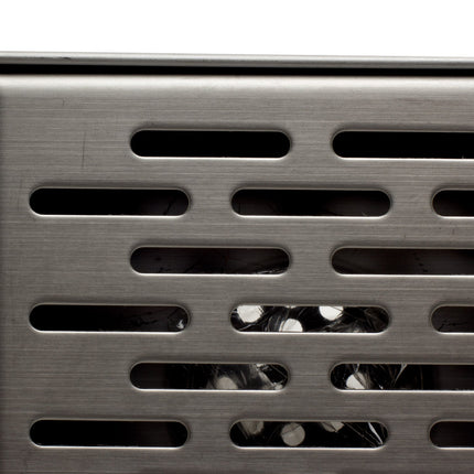 ALFI brand ABSD55C-BSS 5" x 5" Modern Square Stainless Steel Shower Drain with Groove Holes in Brushed Finish Alfi Brand