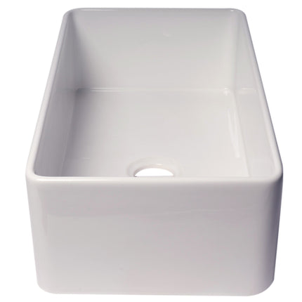 ALFI brand ABF3318S 33" White Thin Wall Single Bowl Smooth Apron Fireclay Kitchen Farm Sink Alfi Brand