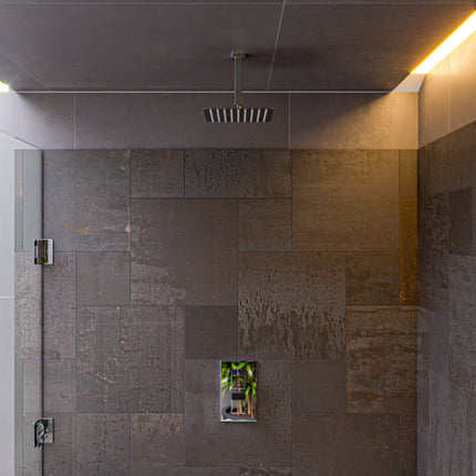 ALFI brand AB2601-PC Polished Chrome Square Knob 1 Way Thermostatic Shower Mixer Alfi Brand