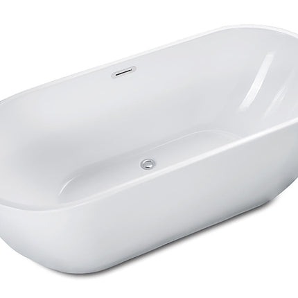 ALFI brand AB8839 67 inch White Oval Acrylic Free Standing Soaking Bathtub Alfi Brand