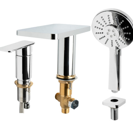 ALFI brand AB2879-PC Polished Chrome Deck Mounted Tub Filler with Hand Held Showerhead Alfi Brand