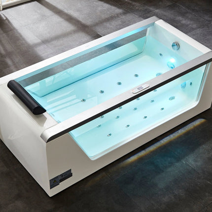 EAGO AM152ETL-6 6 ft Clear Rectangular Acrylic Whirlpool Bathtub