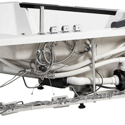EAGO AM156ETL 5 ft Clear Corner Acrylic Whirlpool Bathtub for Two
