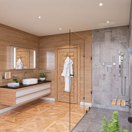 ALFI brand AB2287-PC Polished Chrome 3 Way Thermostatic Shower Set with Body Sprays Alfi Brand